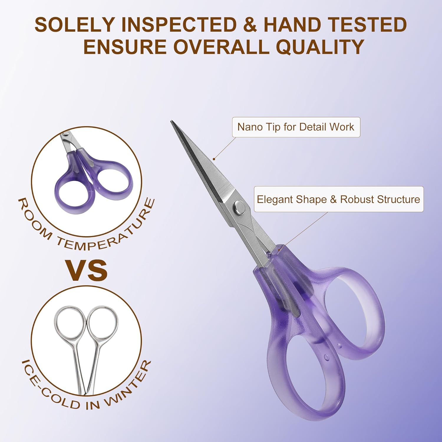 PAFASON 4" Stainless Steel Detail Craft Scissors Set with Straight & Precise Tips & Safety Cap Ergonomic Handle Perfect for Paper Cutting Sewing Crafting Quilting - Image 6